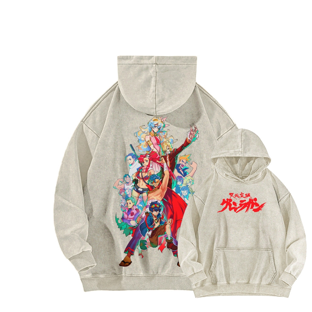 Gurren lagann Tengen Toppa Unisex Washed Hoodie 2601005692