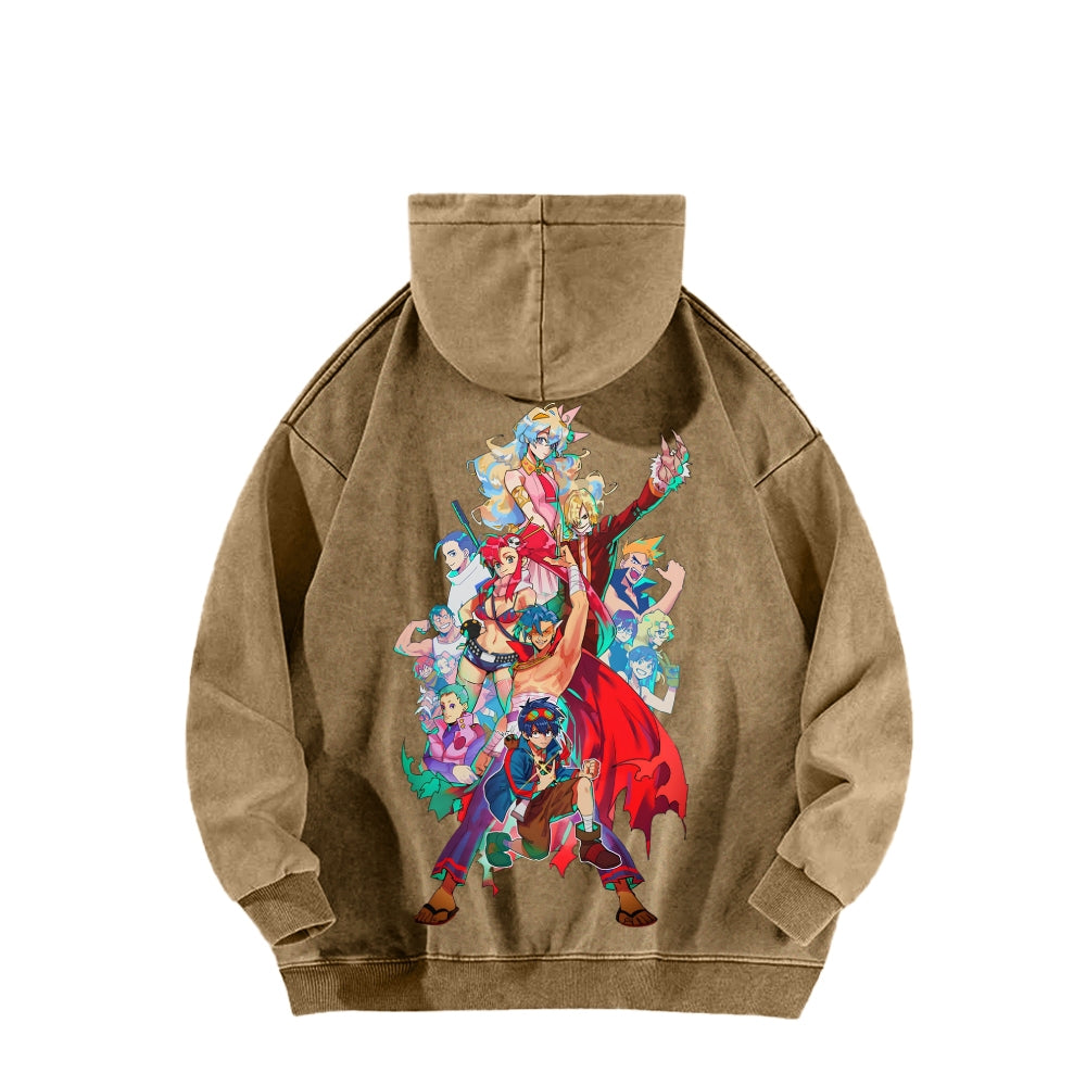 Gurren lagann Tengen Toppa Unisex Washed Hoodie 2601005692