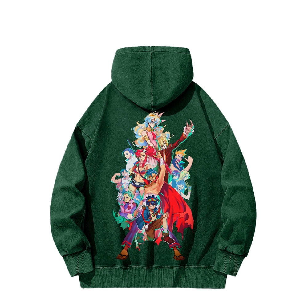 Gurren lagann Tengen Toppa Unisex Washed Hoodie 2601005692