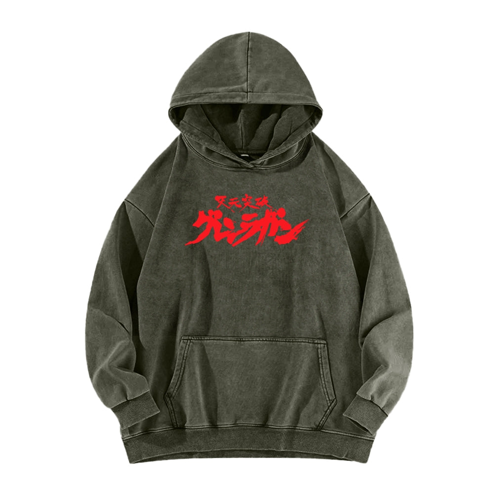 Gurren lagann Tengen Toppa Unisex Washed Hoodie 2601005692