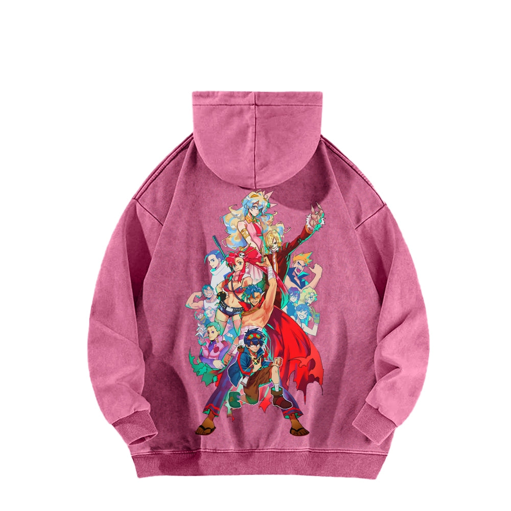 Gurren lagann Tengen Toppa Unisex Washed Hoodie 2601005692