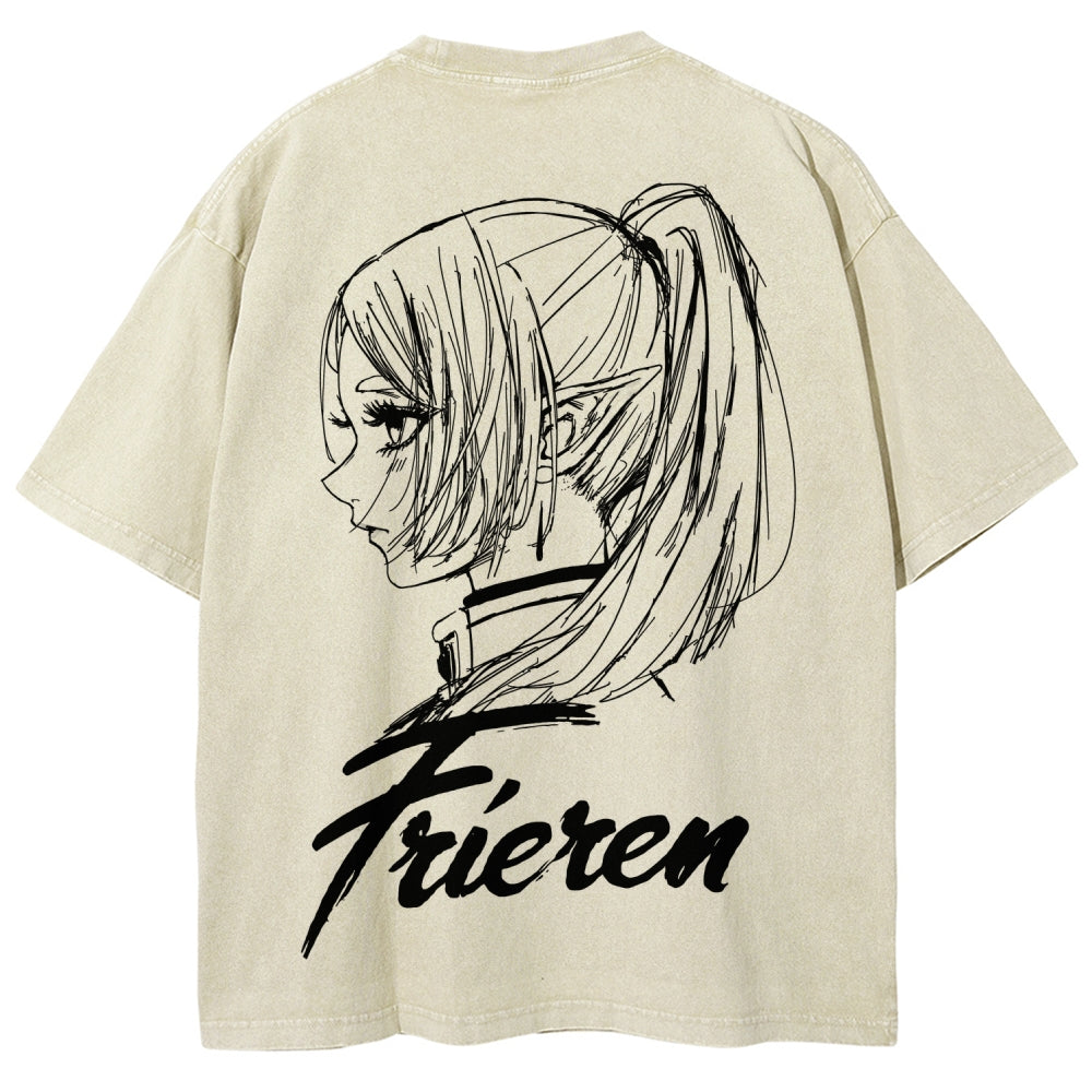 Frieren Unisex Fit Washed T-Shirt 2601005954