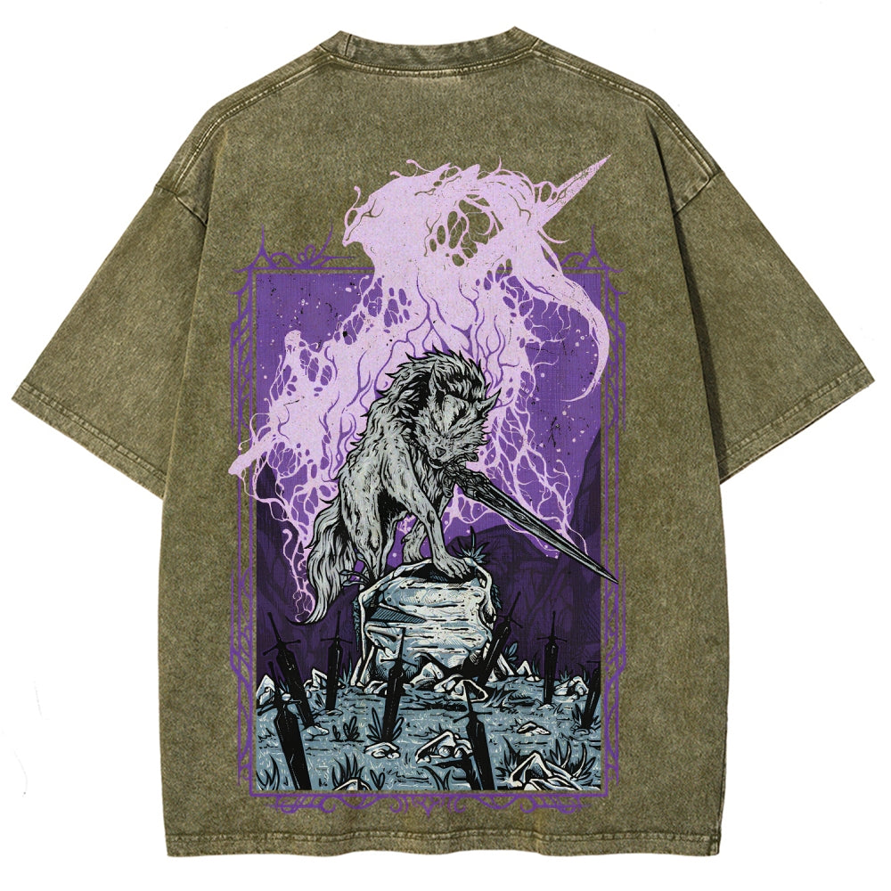 Dark Souls Unisex Fit Washed T-Shirt 2601009916