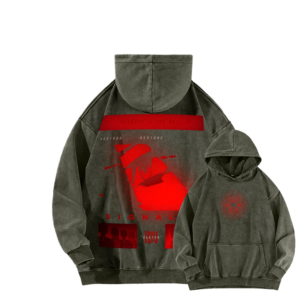 signalis Unisex Washed Hoodie 2601017249