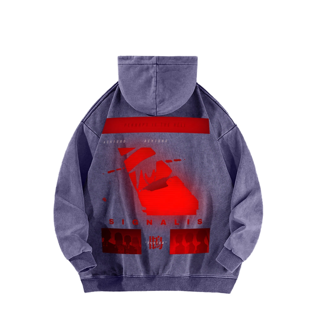 signalis Unisex Washed Hoodie 2601017249