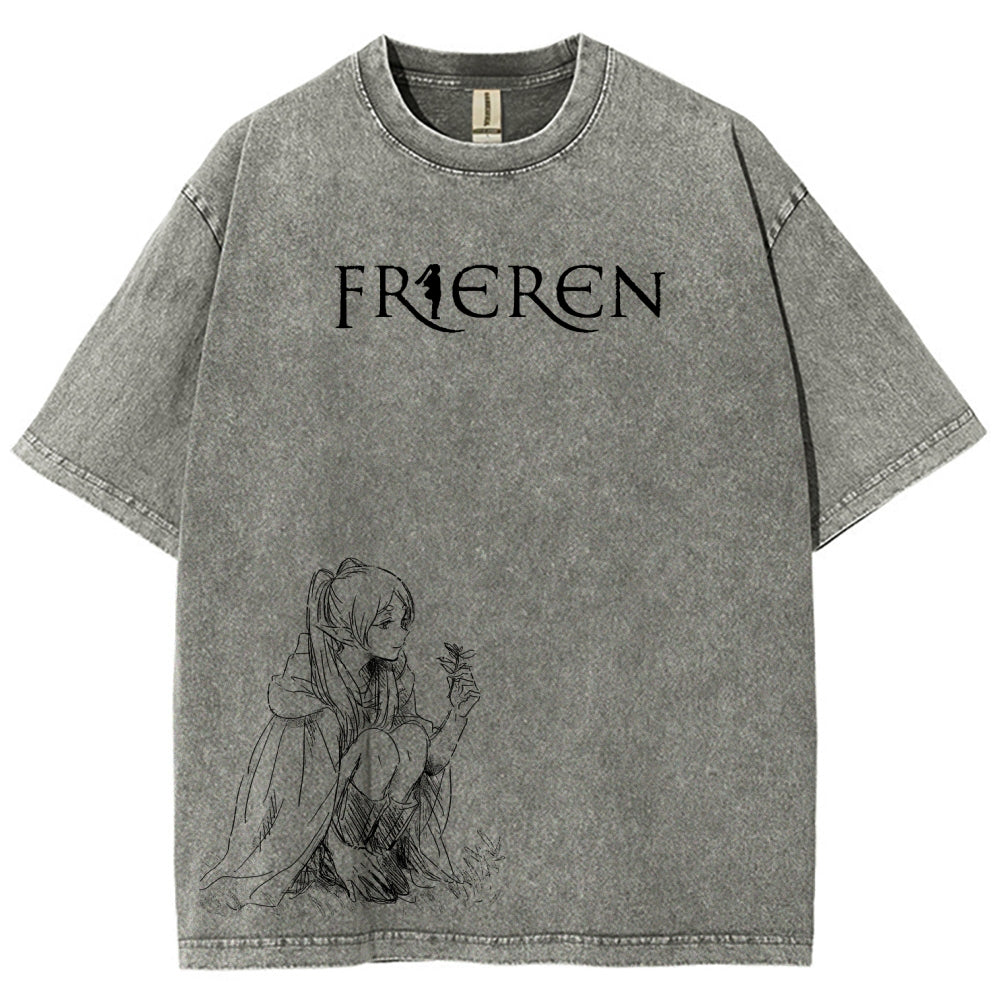 Frieren Unisex Fit Washed T-Shirt 2602003131