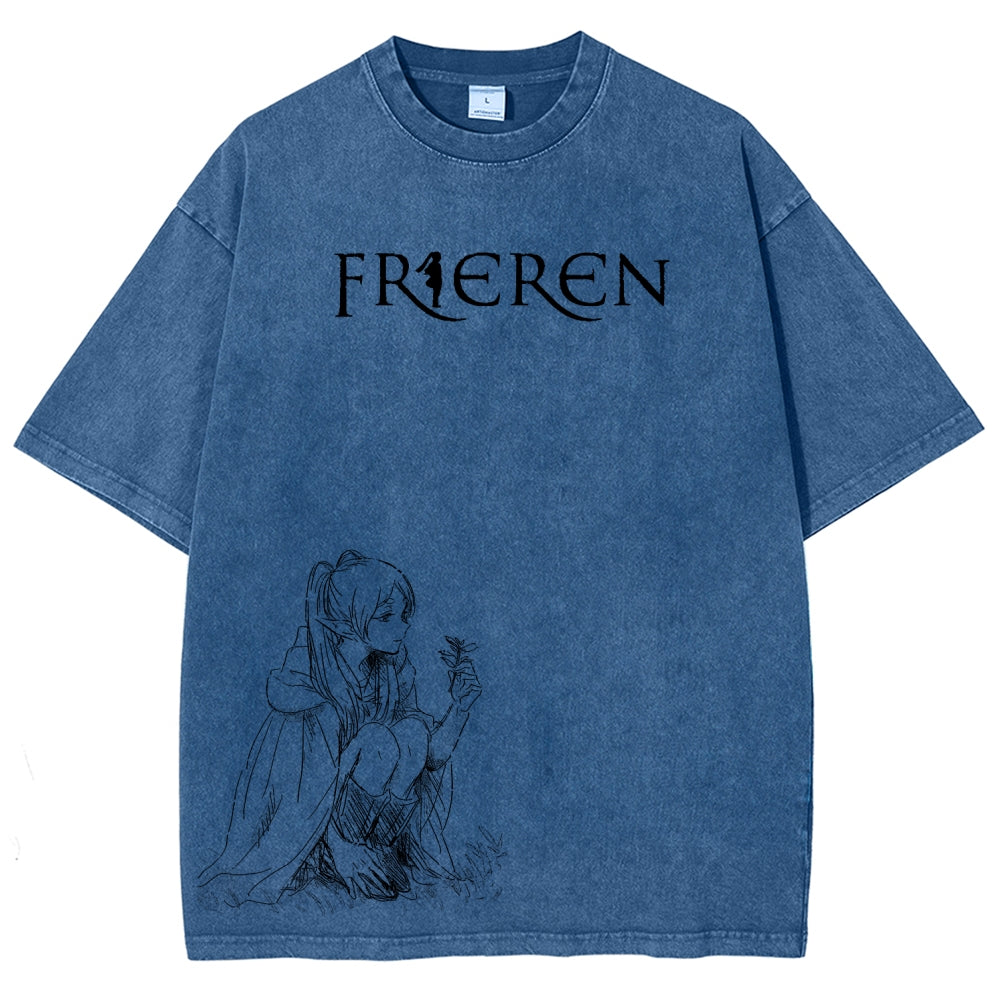 Frieren Unisex Fit Washed T-Shirt 2602003131