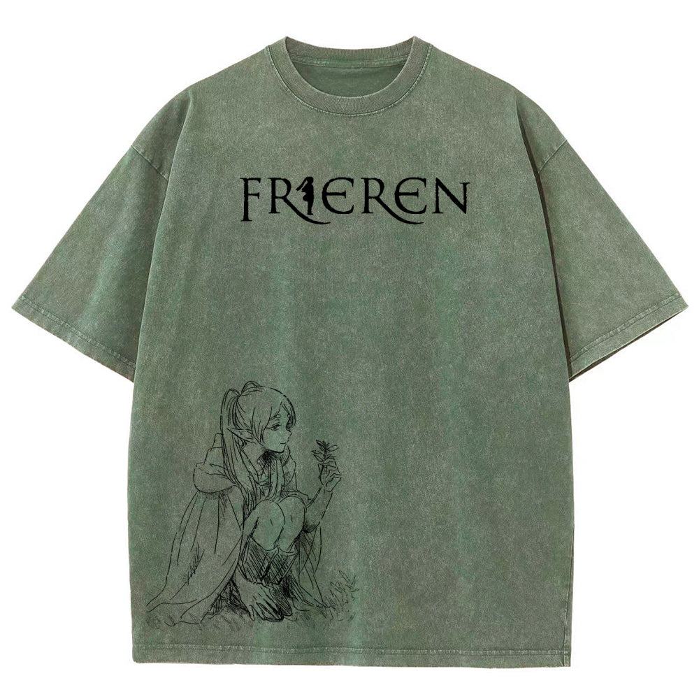 Frieren Unisex Fit Washed T-Shirt 2602003131