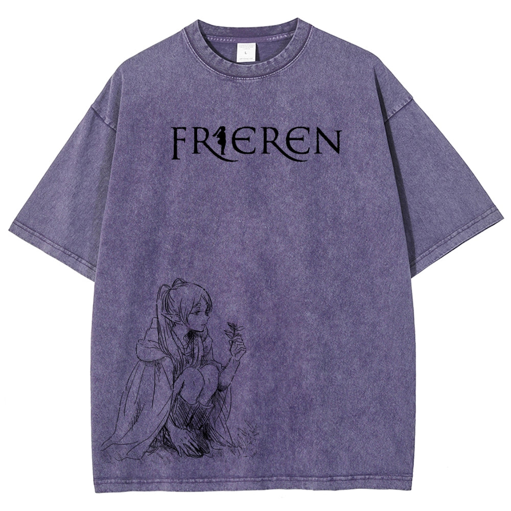 Frieren Unisex Fit Washed T-Shirt 2602003131