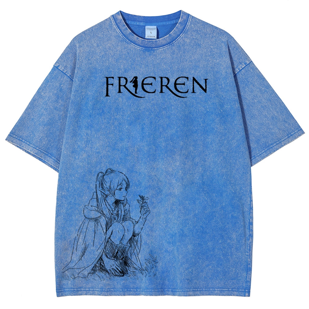 Frieren Unisex Fit Washed T-Shirt 2602003131