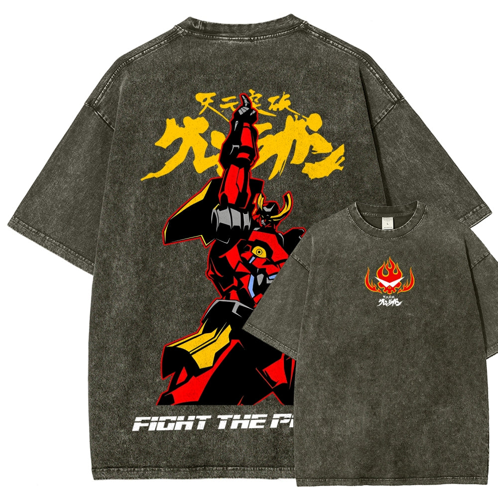 Gurren lagann Tengen Toppa  Unisex Fit Washed T-Shirt 2604002754