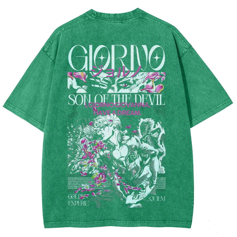 Jojo's Bizarre Adventure Unisex Fit Washed T-Shirt 2604008722