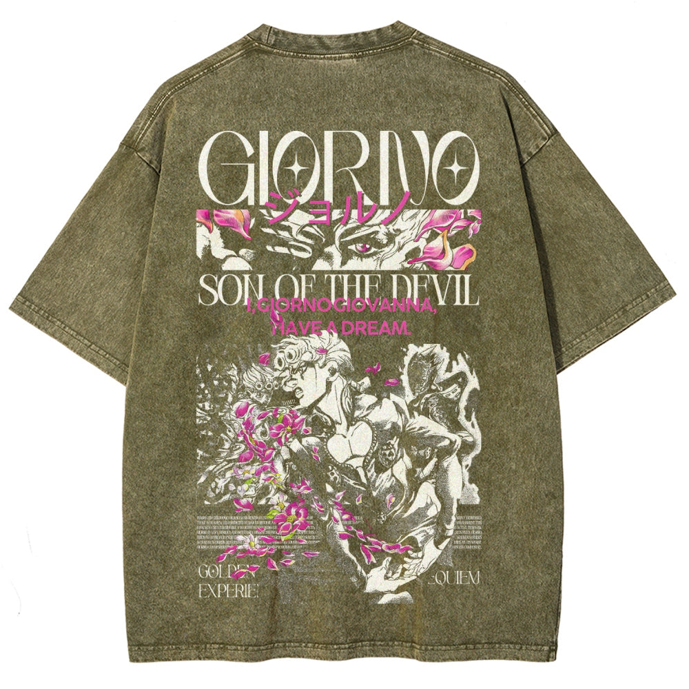Jojo's Bizarre Adventure Unisex Fit Washed T-Shirt 2604008722