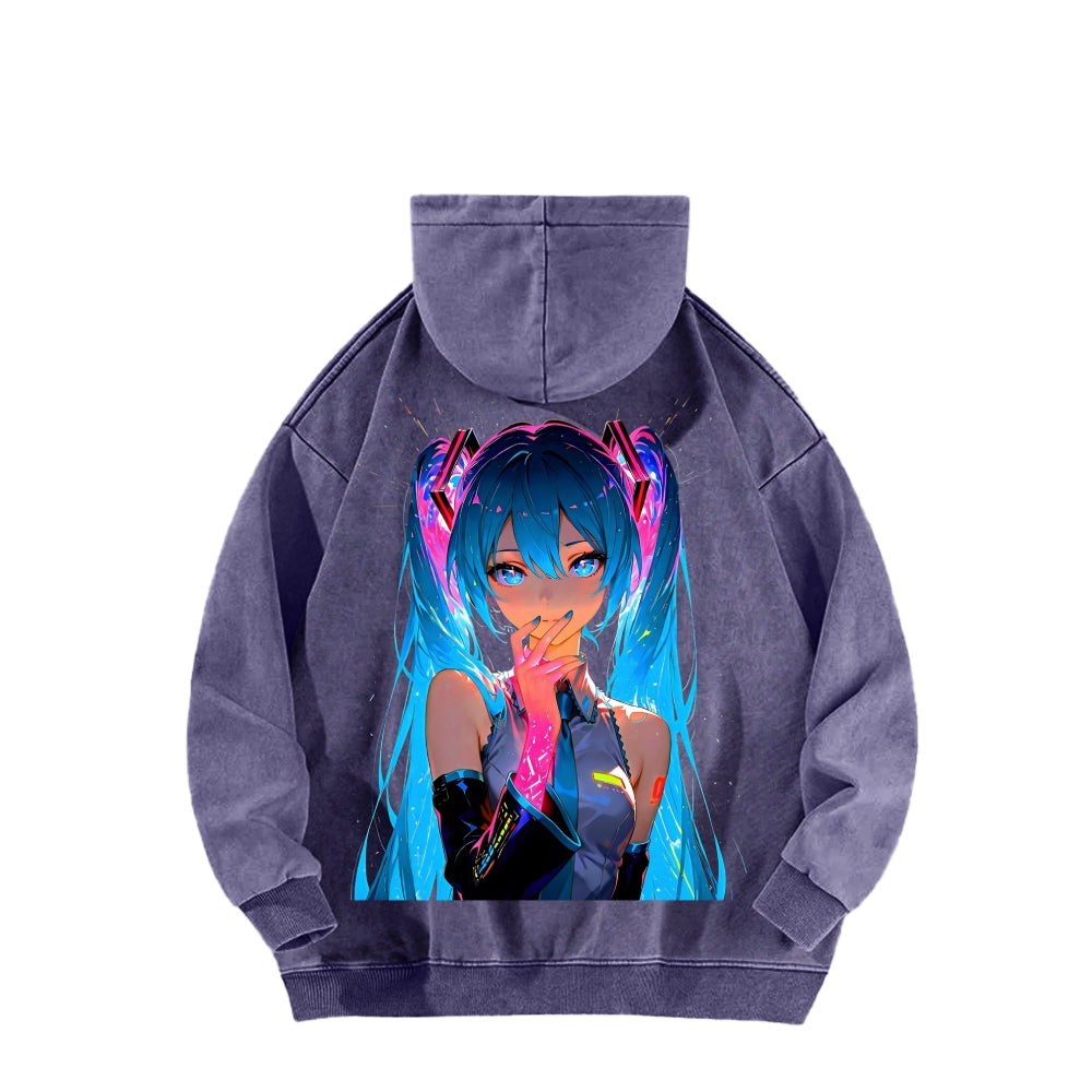 Hatsune Miku Unisex Washed Hoodie 2604011644