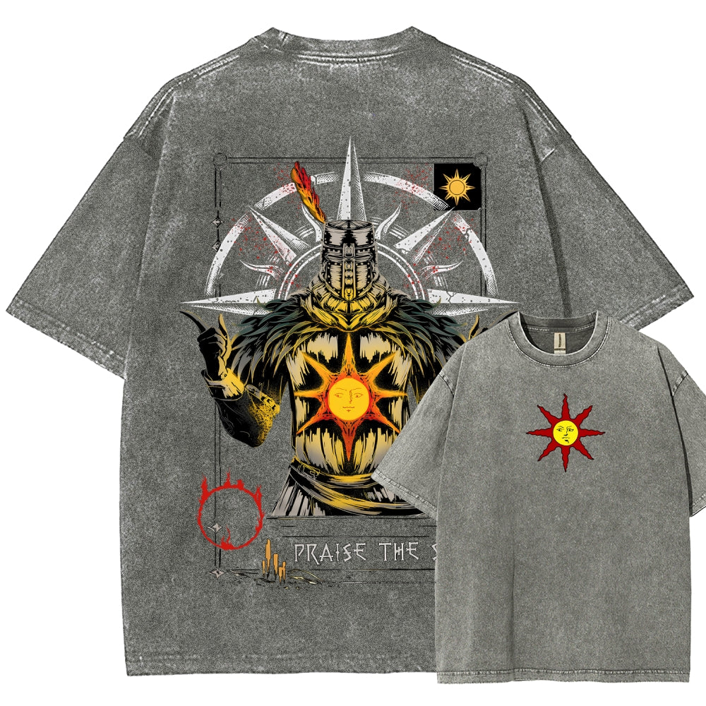 Dark Souls Unisex Fit Washed T-Shirt 2604014485