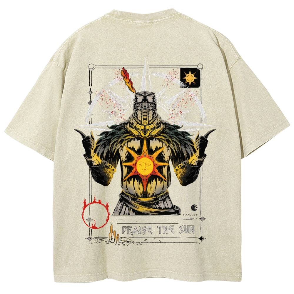 Dark Souls Unisex Fit Washed T-Shirt 2604014485