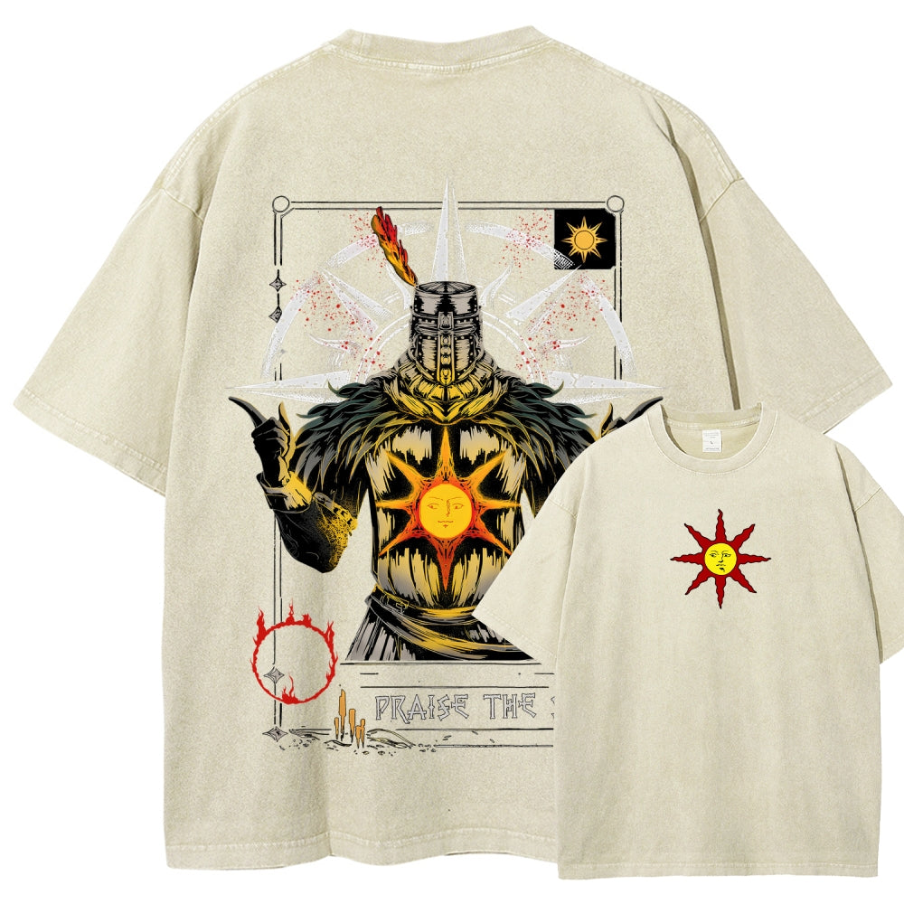 Dark Souls Unisex Fit Washed T-Shirt 2604014485