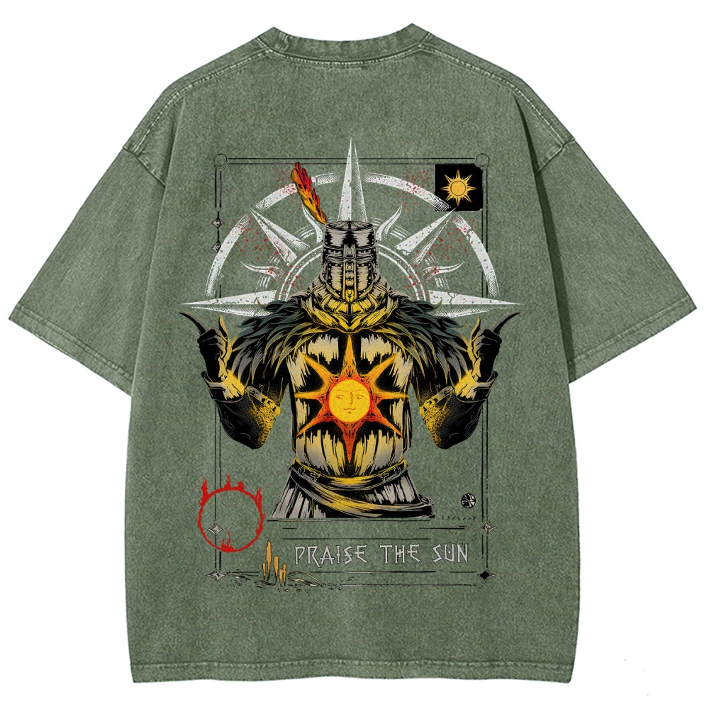 Dark Souls Unisex Fit Washed T-Shirt 2604014485