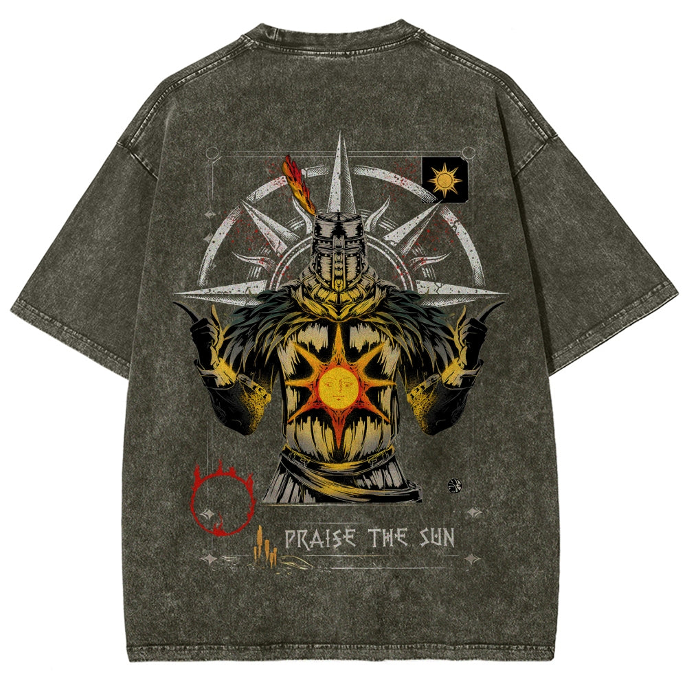 Dark Souls Unisex Fit Washed T-Shirt 2604014485