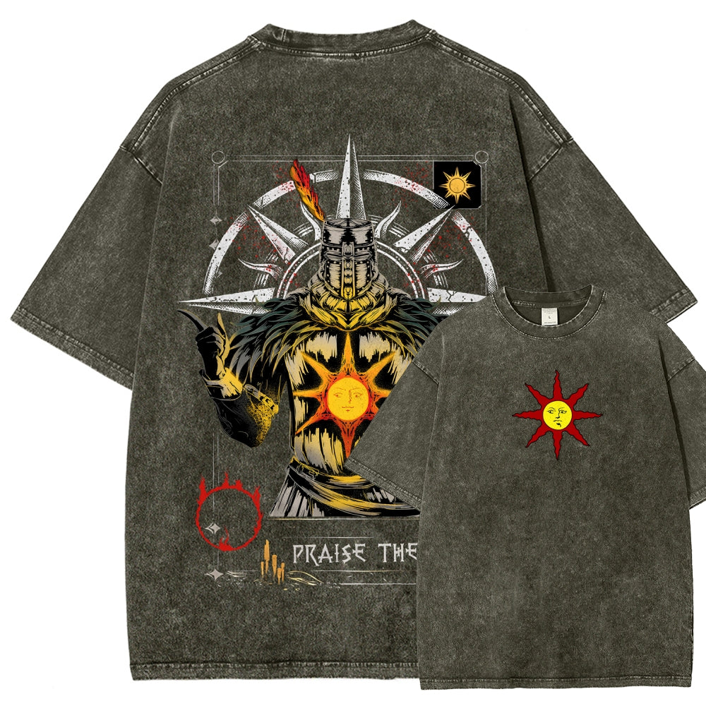 Dark Souls Unisex Fit Washed T-Shirt 2604014485