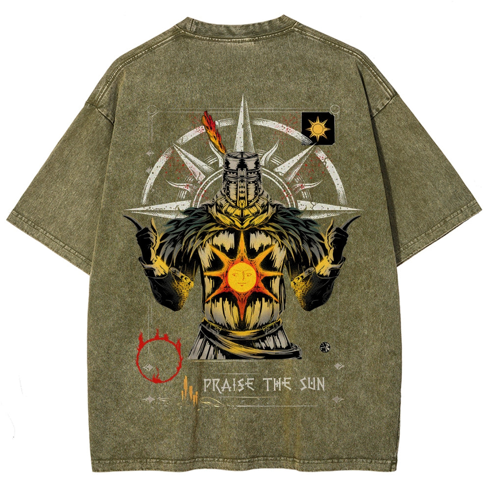 Dark Souls Unisex Fit Washed T-Shirt 2604014485