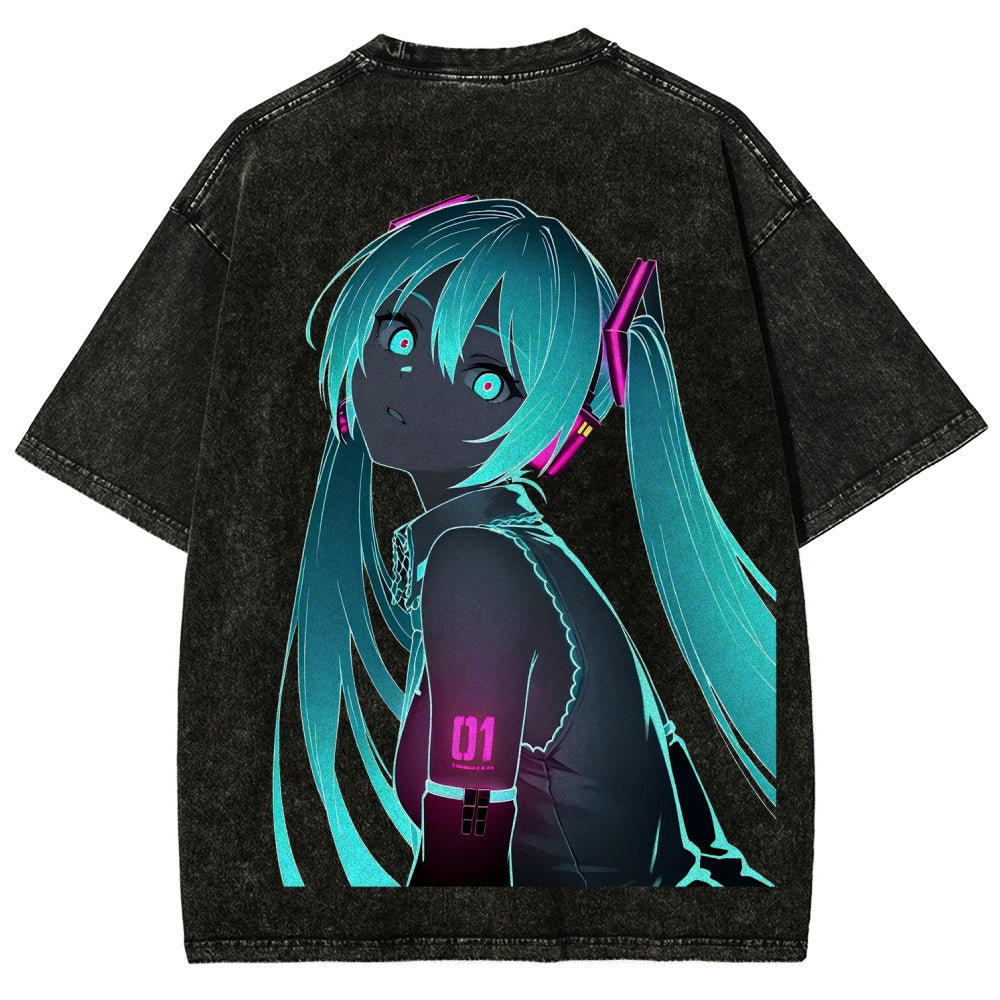Hatsune Miku Unisex Fit Washed T-Shirt 2604014874
