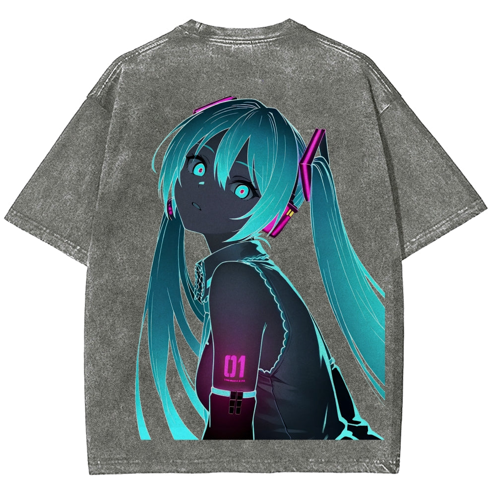 Hatsune Miku Unisex Fit Washed T-Shirt 2604014874