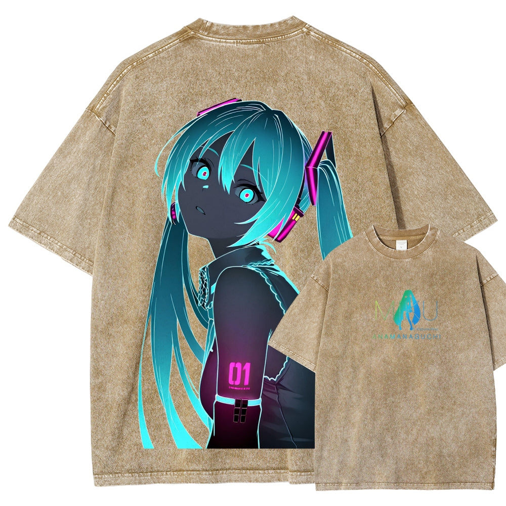 Hatsune Miku Unisex Fit Washed T-Shirt 2604014874