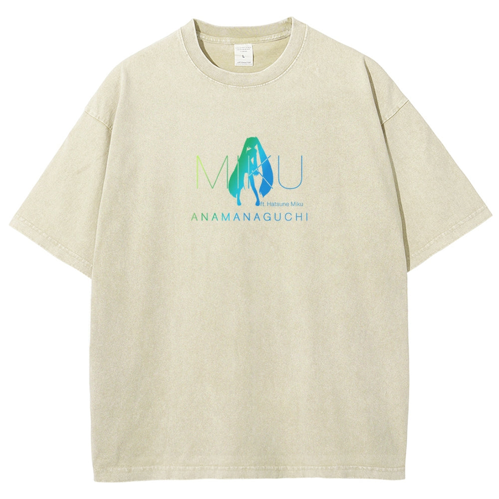 Hatsune Miku Unisex Fit Washed T-Shirt 2604014874