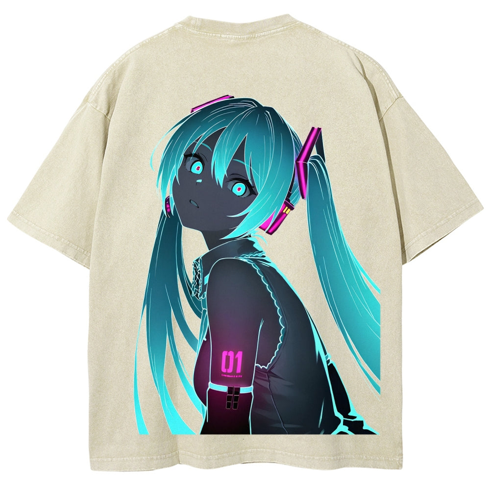 Hatsune Miku Unisex Fit Washed T-Shirt 2604014874