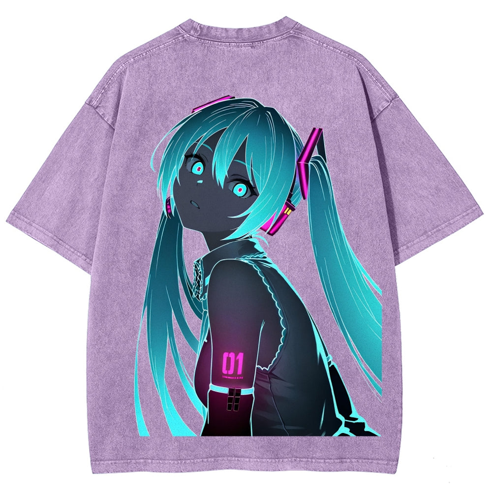 Hatsune Miku Unisex Fit Washed T-Shirt 2604014874