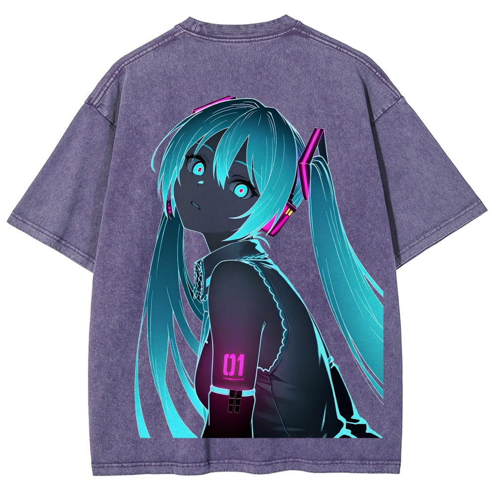 Hatsune Miku Unisex Fit Washed T-Shirt 2604014874