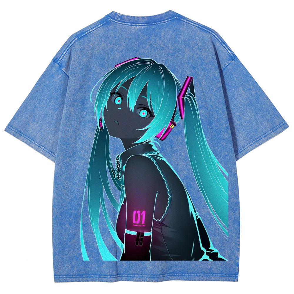 Hatsune Miku Unisex Fit Washed T-Shirt 2604014874