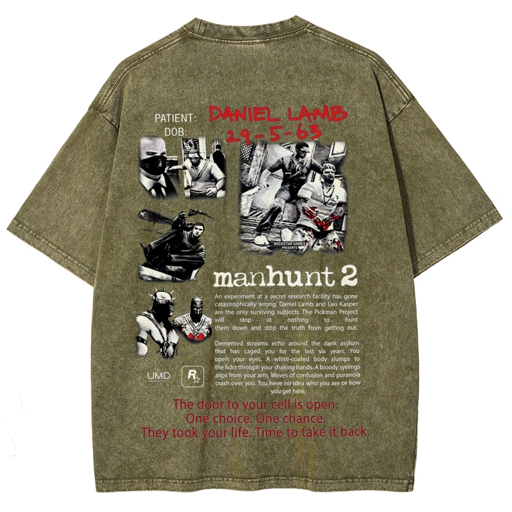Manhunt Unisex Fit Washed T-Shirt 2604019243