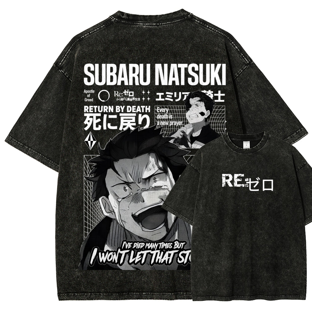 Re:Zero Unisex Fit Washed T-Shirt 2605005190