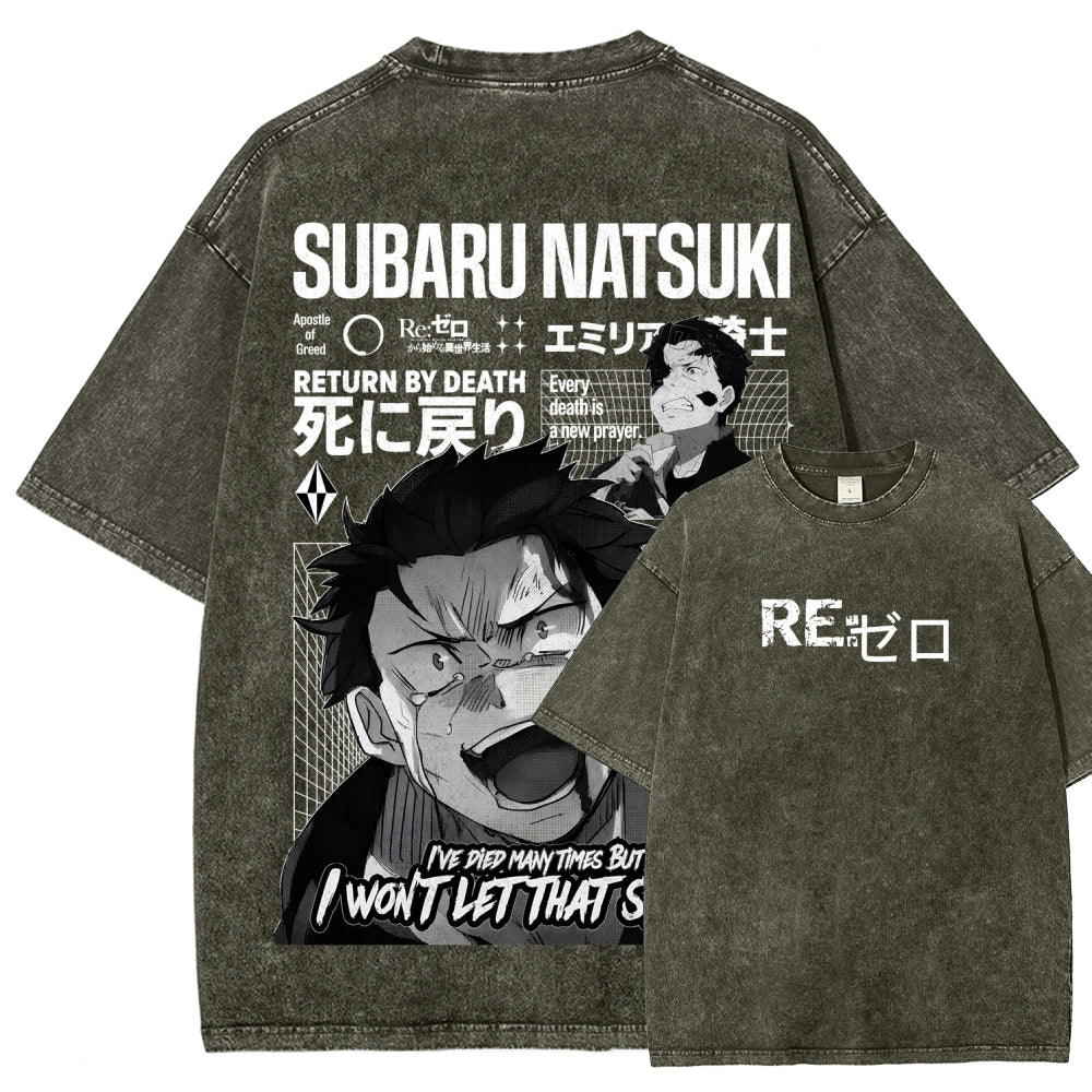 Re:Zero Unisex Fit Washed T-Shirt 2605005190