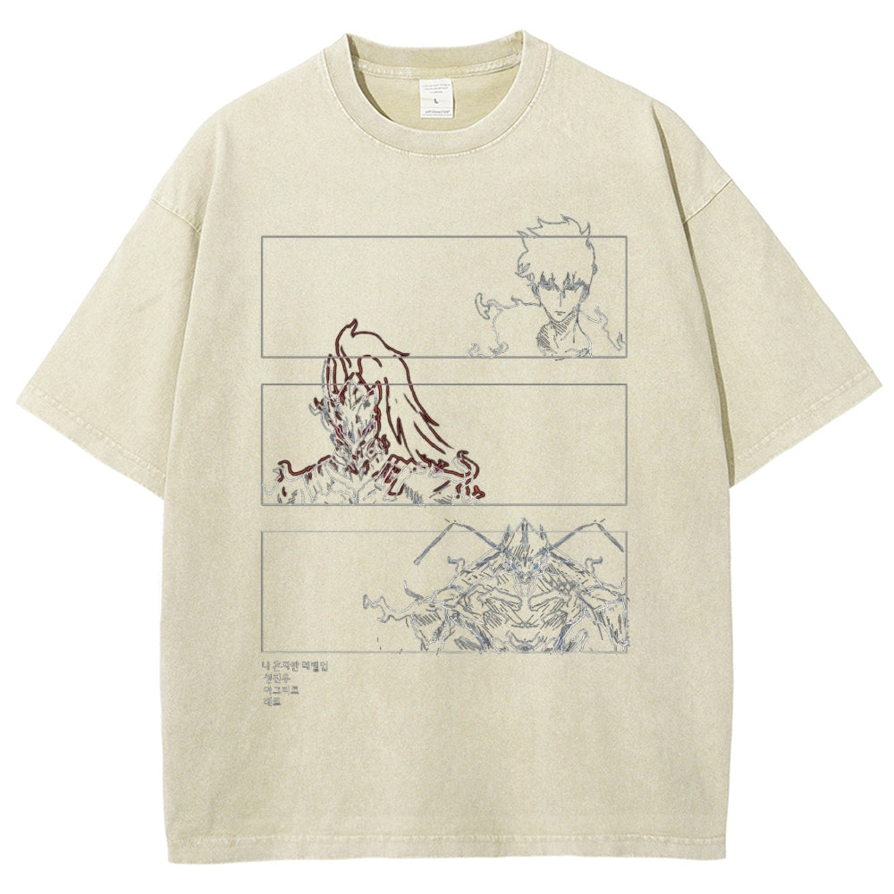 solo leveling Washed T-shirt 2606001099