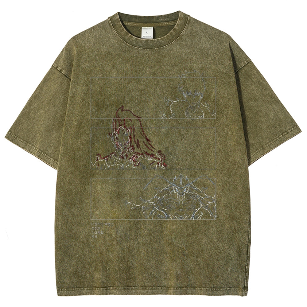 solo leveling Washed T-shirt 2606001099