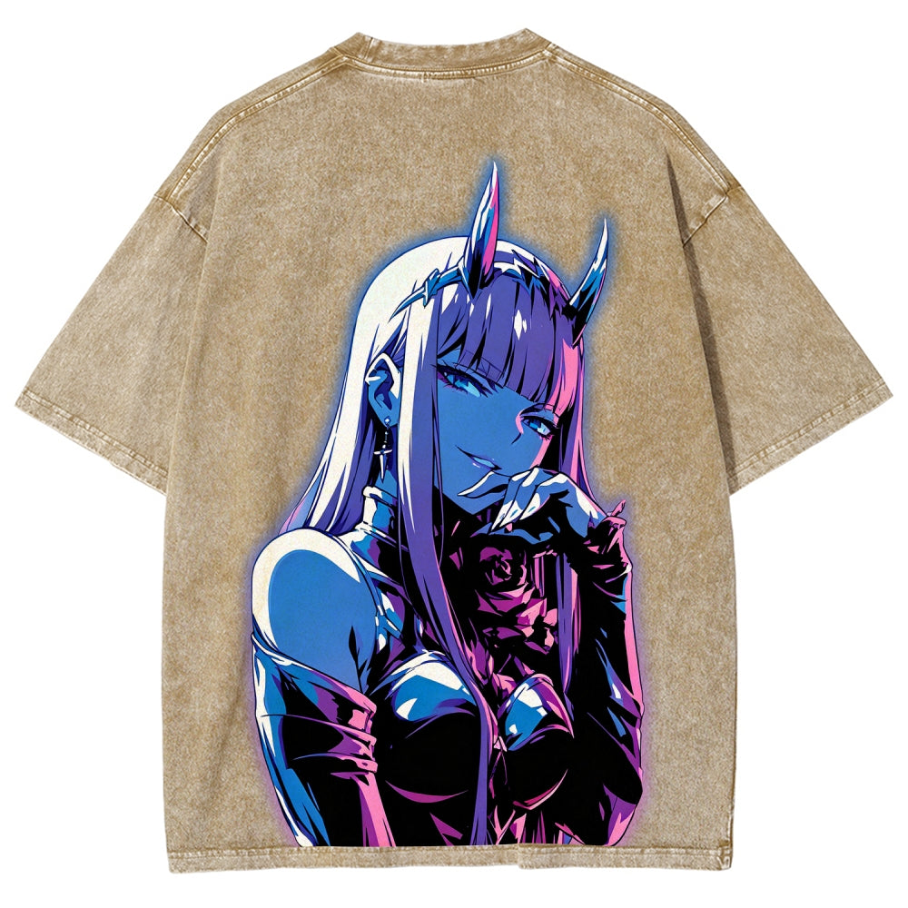 Darling in the franxx Unisex Fit Washed T-Shirt 2606005161