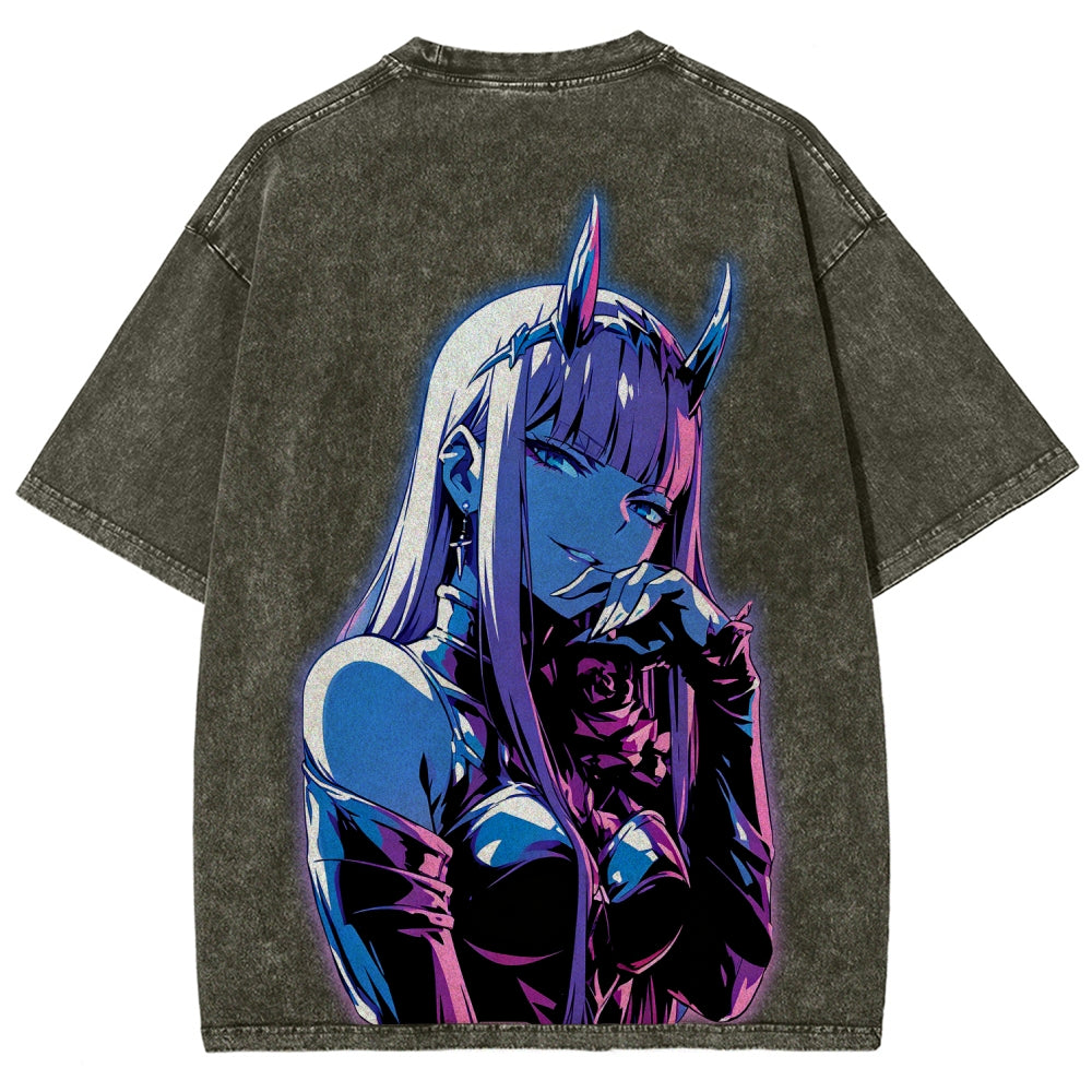 Darling in the franxx Unisex Fit Washed T-Shirt 2606005161