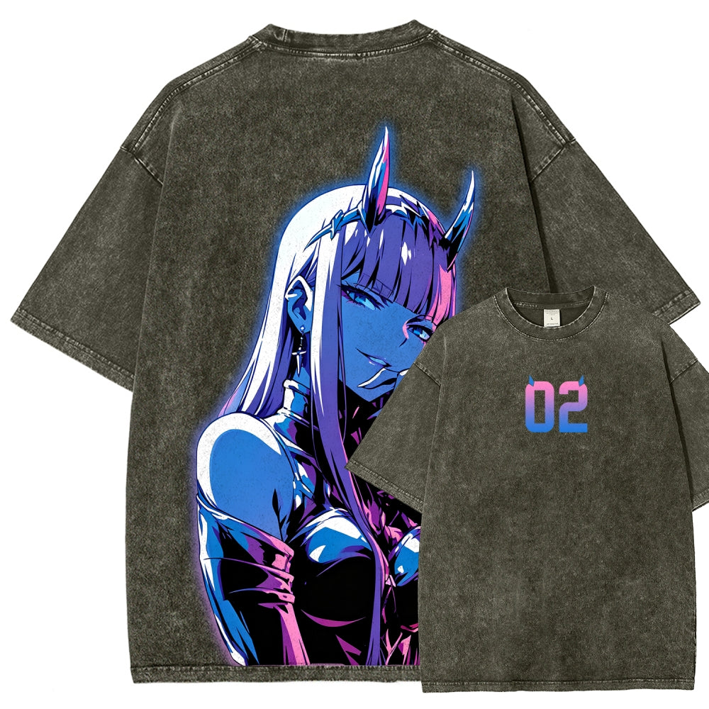 Darling in the franxx Unisex Fit Washed T-Shirt 2606005161