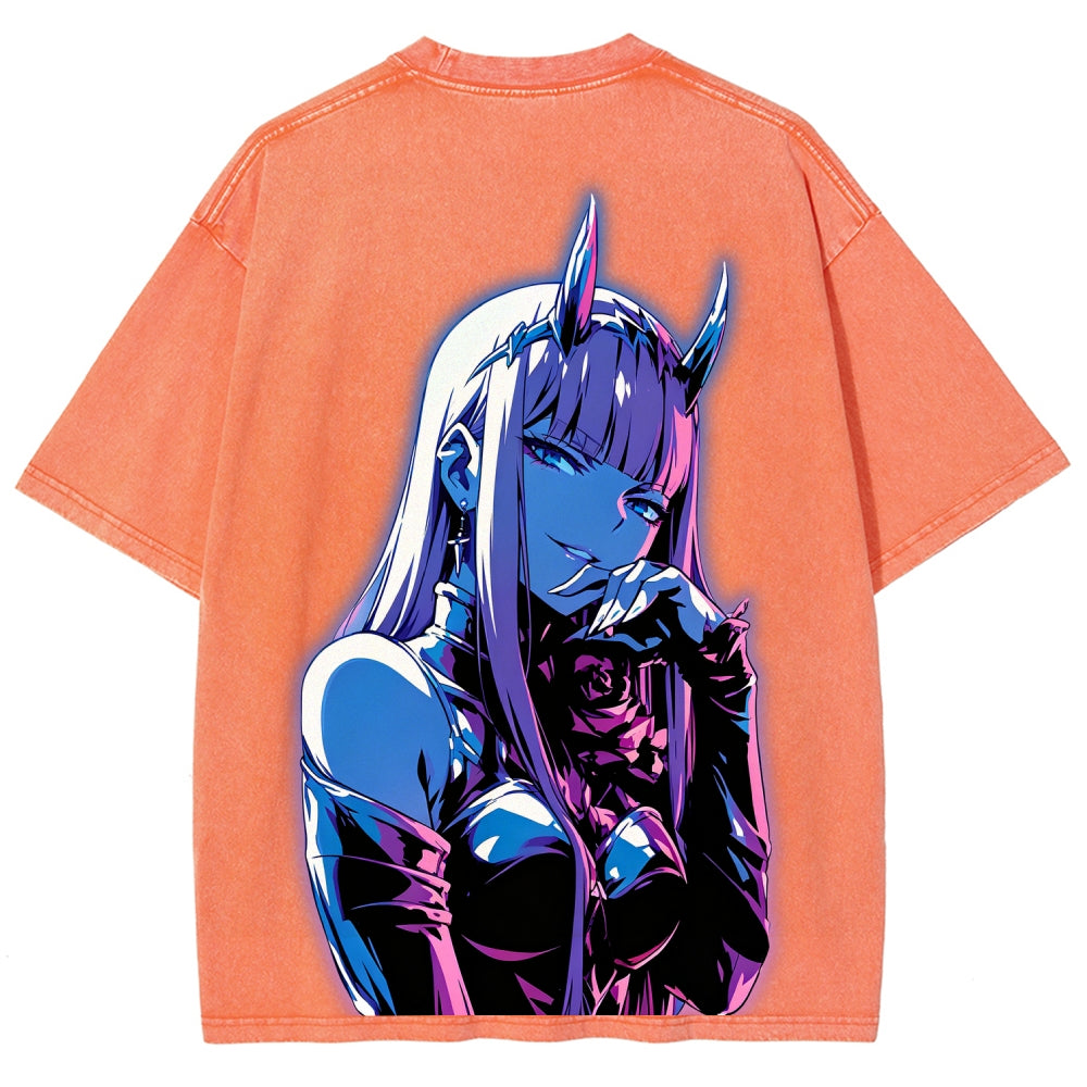 Darling in the franxx Unisex Fit Washed T-Shirt 2606005161