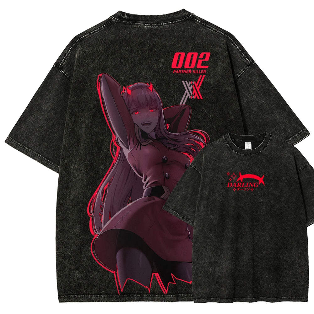 Darling in the franxx Unisex Fit Washed T-Shirt 2606005163