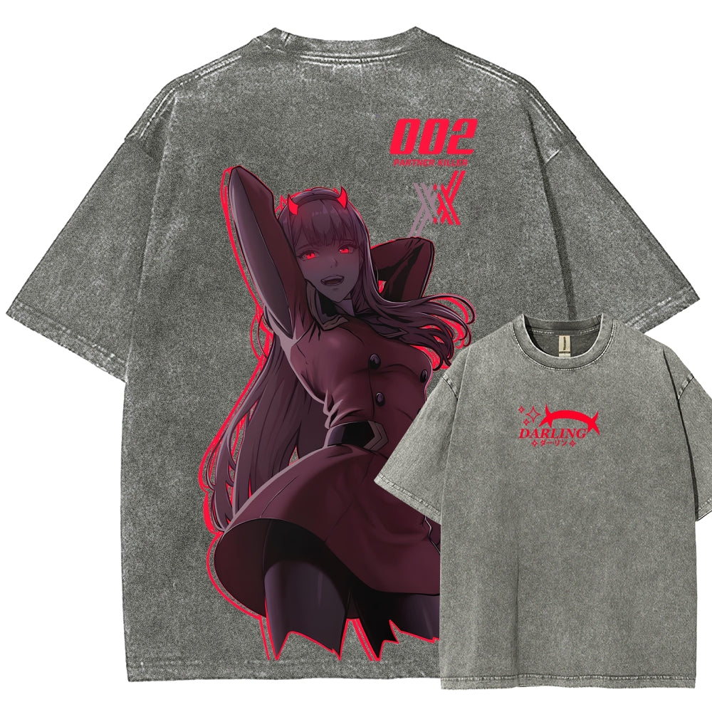 Darling in the franxx Unisex Fit Washed T-Shirt 2606005163