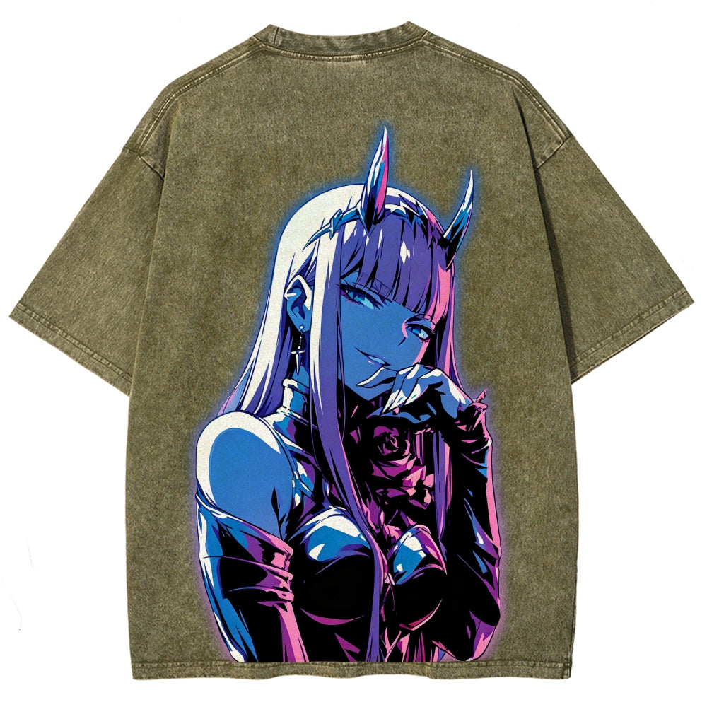 Darling in the franxx Unisex Fit Washed T-Shirt 2606005161