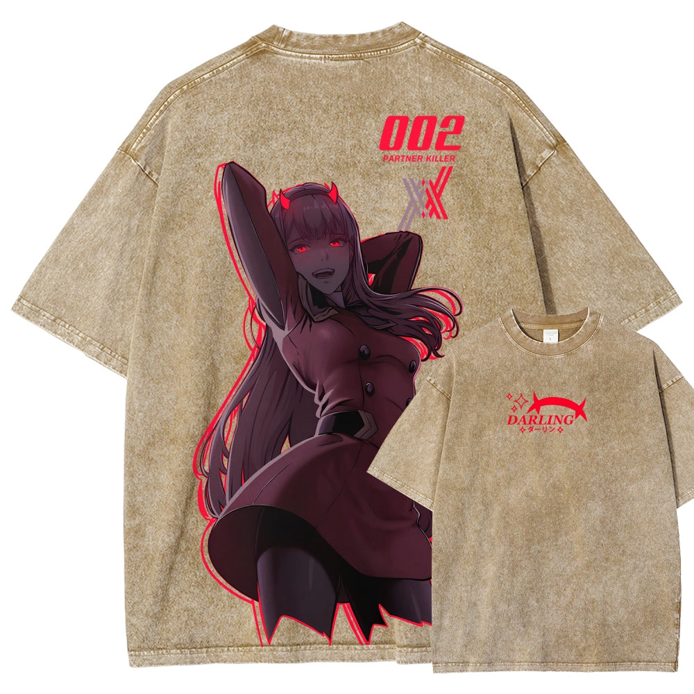 Darling in the franxx Unisex Fit Washed T-Shirt 2606005163