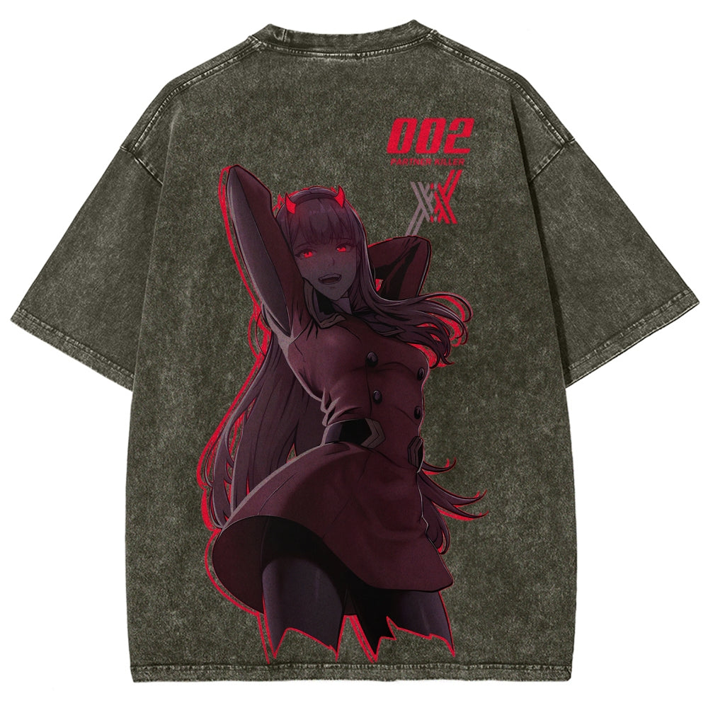 Darling in the franxx Unisex Fit Washed T-Shirt 2606005163