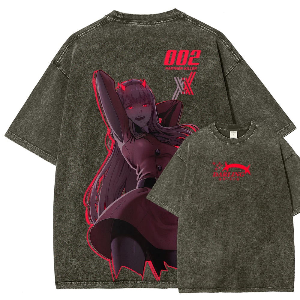 Darling in the franxx Unisex Fit Washed T-Shirt 2606005163