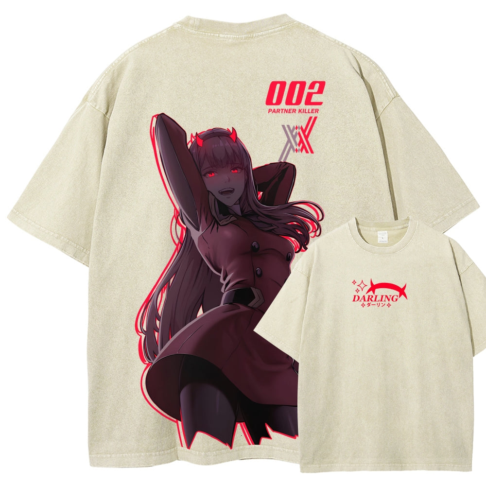 Darling in the franxx Unisex Fit Washed T-Shirt 2606005163