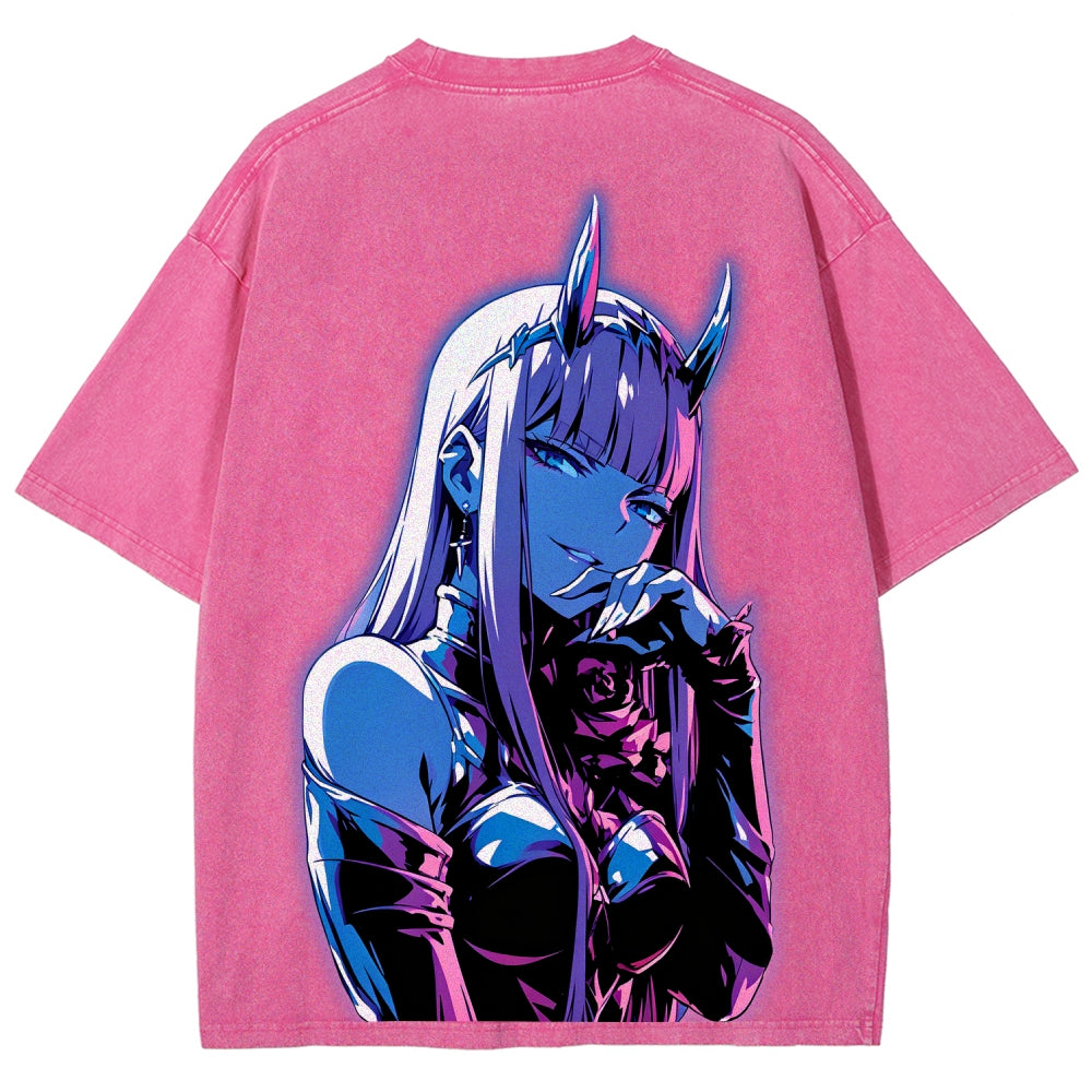 Darling in the franxx Unisex Fit Washed T-Shirt 2606005161